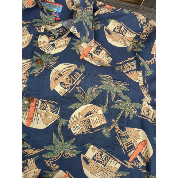 Vintage 90s Reyn Spooner Joe Kealoha's SS Hawaiian Shirt Med MISSING BUTTON wear - Picture 9 of 11